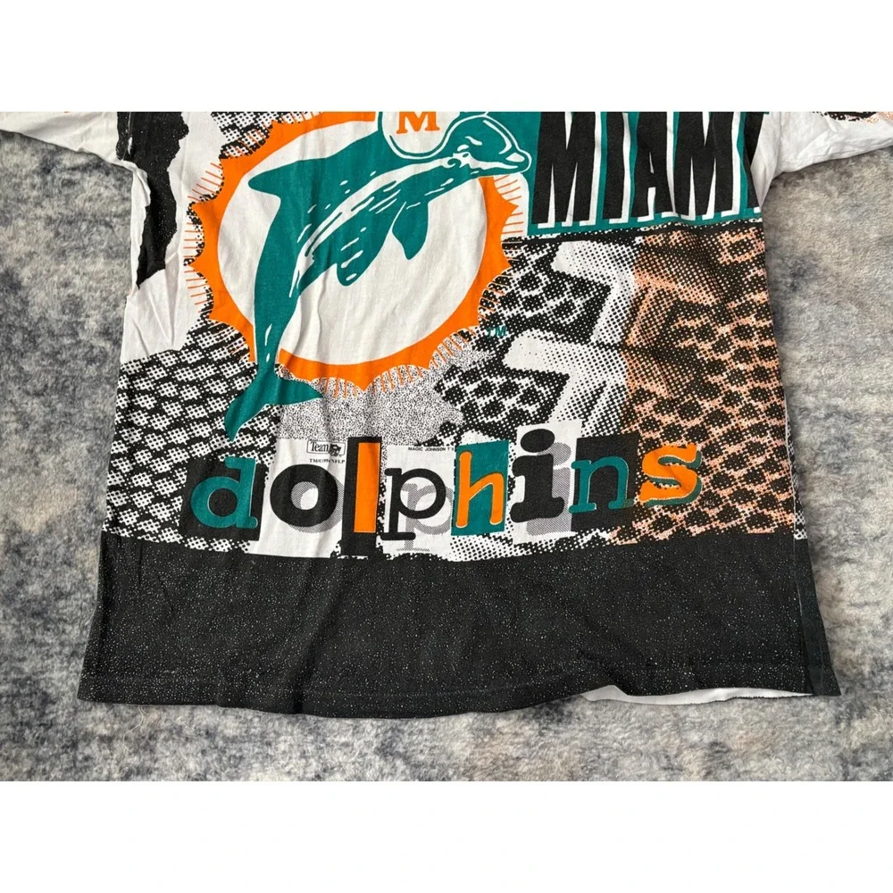 Vintage Miami Dolphins Magic Johnson T's All Over Print T‎ Shirt Mens XL - Picture 4 of 16